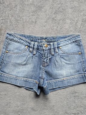 Women’s Light Blue Denim Jean Shorts - Classic Low Rise